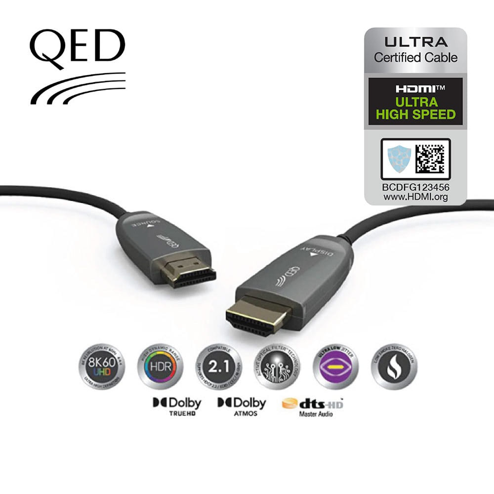 [QED] PERFORMANCE Optical Ultra high Speed HDMI 2.1 큐이디 옵티컬 울트라 하이스피드 HDMI 케이블 - 상품 이미지