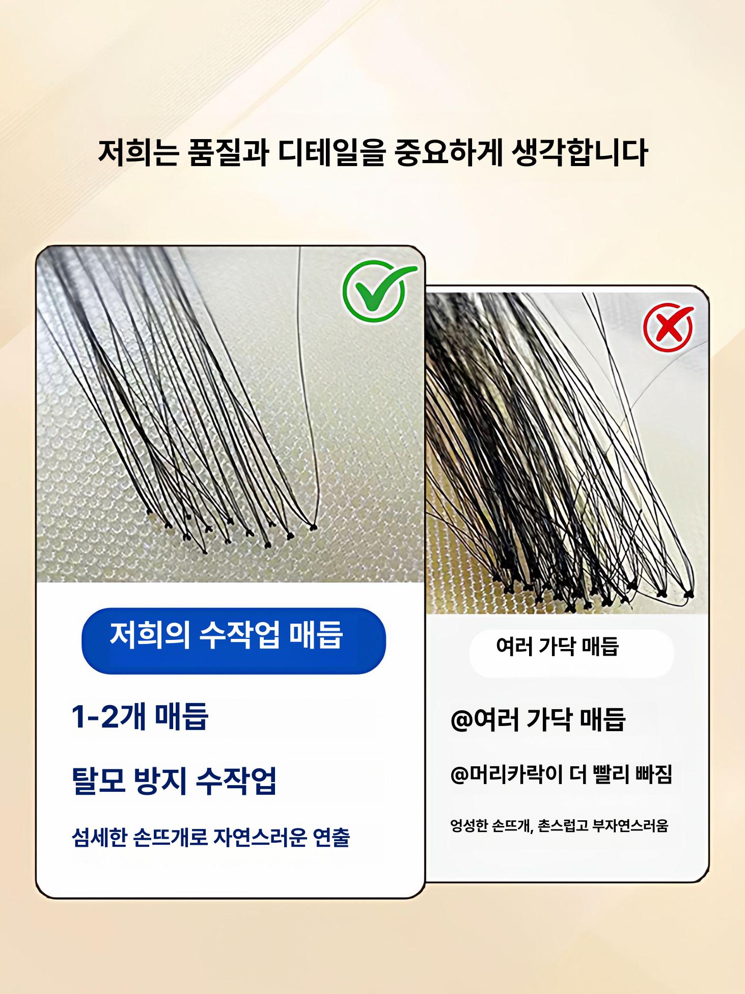 남성 가발 풀헤드 자연스러운 인모 메시 중년 탄성 올백 헤어피스 - 상세 이미지 4
