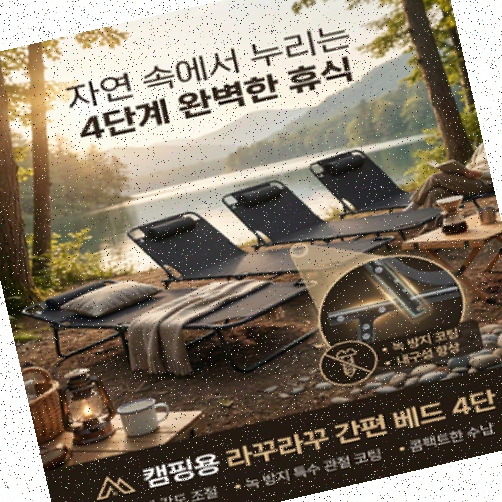 접이식캠핑침대 가정용 정리용 플라스틱 접이식 각도조절 캠핑 생활필수템 - 상품 이미지