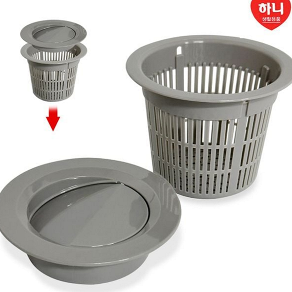 음식물 주방 배수구 거름망 자동 씽크대 배수구 거름망 이물질망 개폐 - 상품 이미지