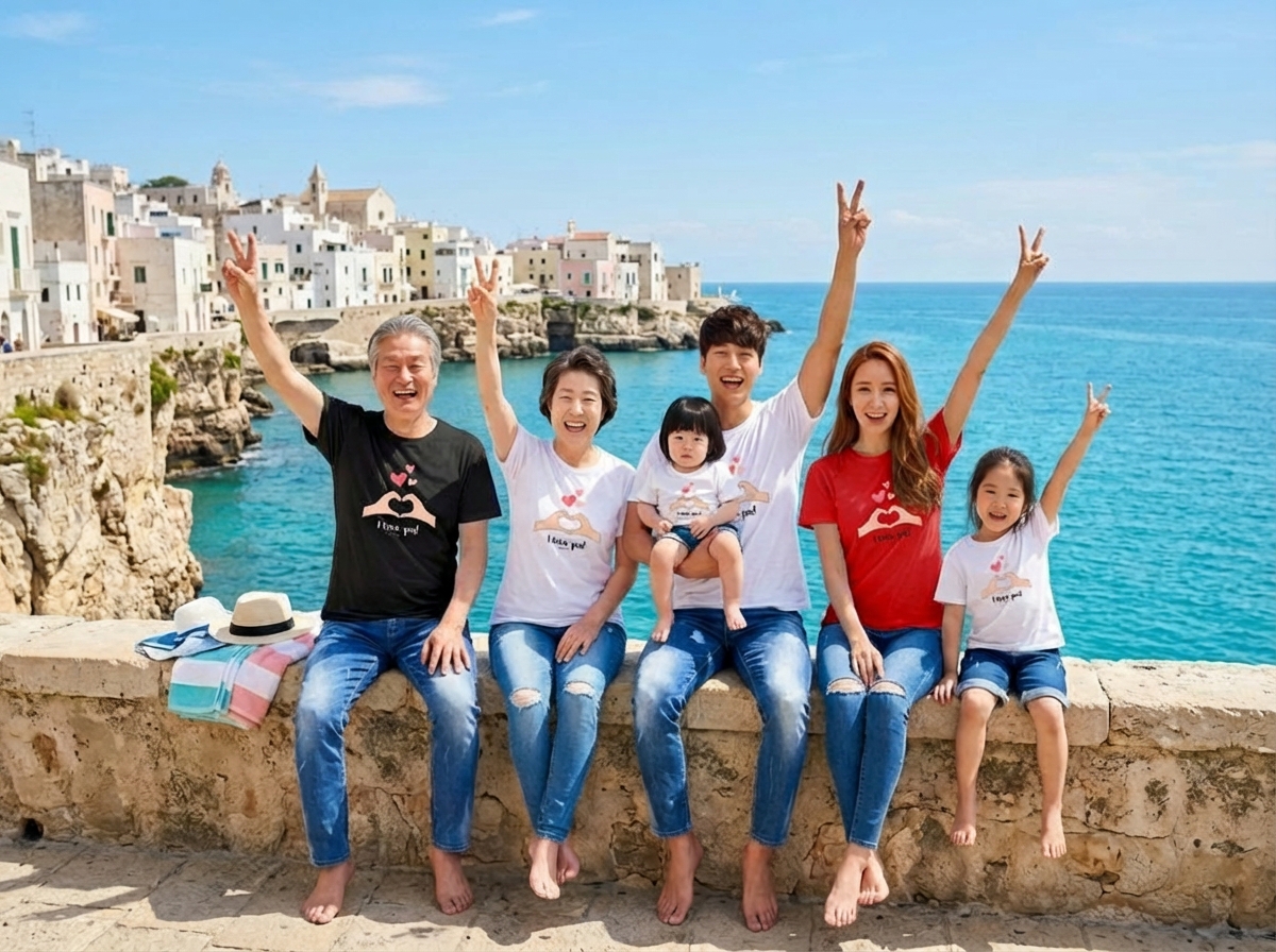 몽피마피 사랑뿅뿅 가족티 패밀리룩 돌촬영 여행 사진의상 반팔 맨투맨 이미지 7