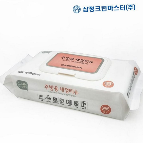 일회용 주방 청소 티슈 캡형 주방 세정 티슈 기름때 제거 - 상품 이미지