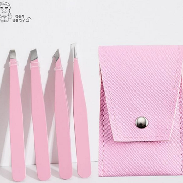 포인트형 눈썹 정리 족집게 사선형 수염 정리 핀셋 휴대용 위생 - 상품 이미지