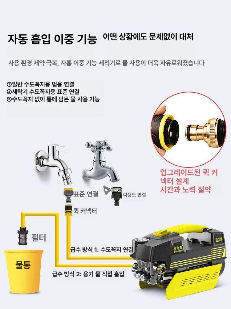세차 고압세척기 고온 차량용 청소기 스팀 워셔기 가정용 클리너 에어컨 카워시 - 상세 이미지 4