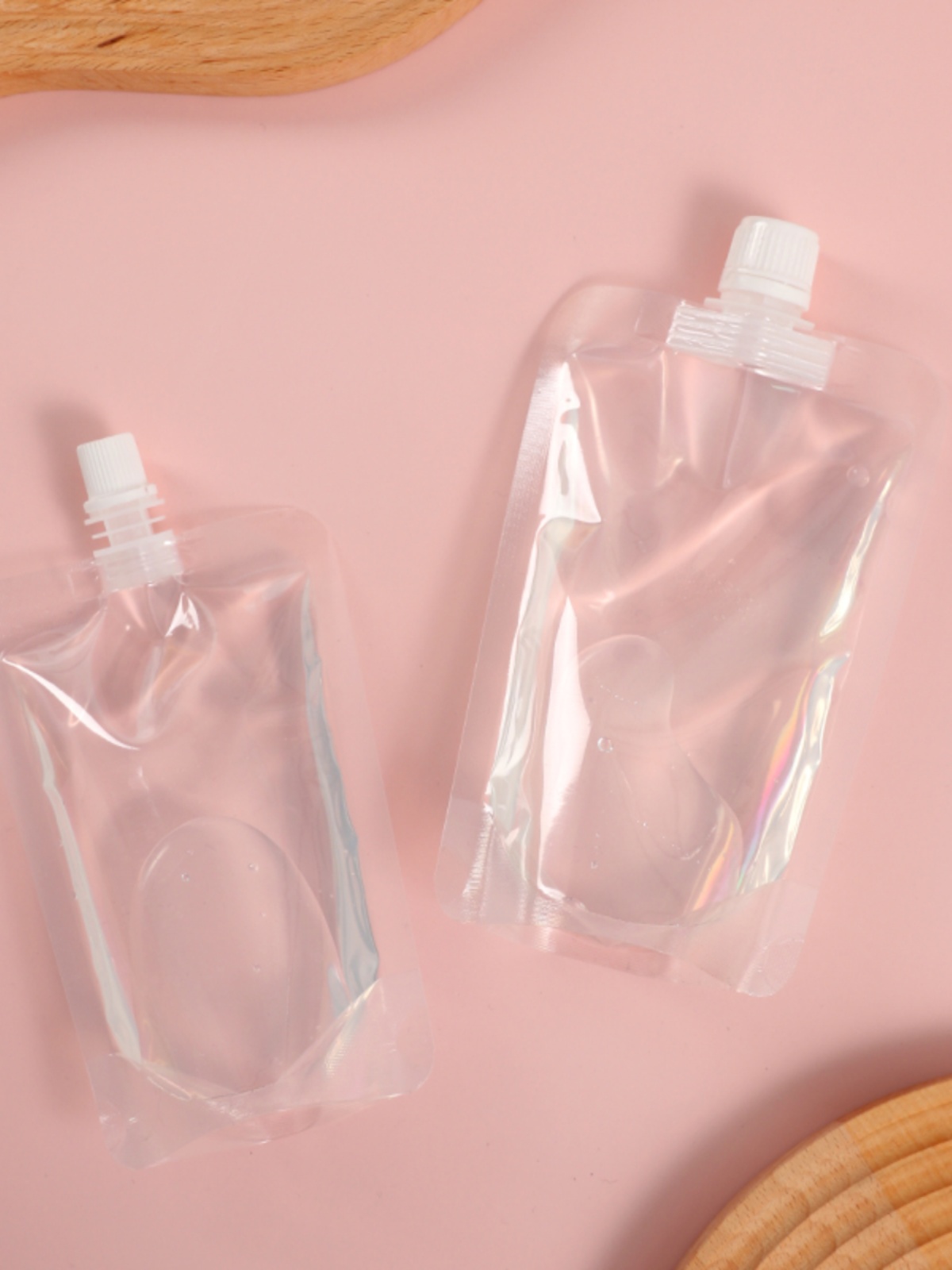 파우치 일회용 투명 테이크아웃 지퍼백 자체 팩 비닐팩 용기 슬러시 비닐 주스팩 보틀 - 상품 이미지