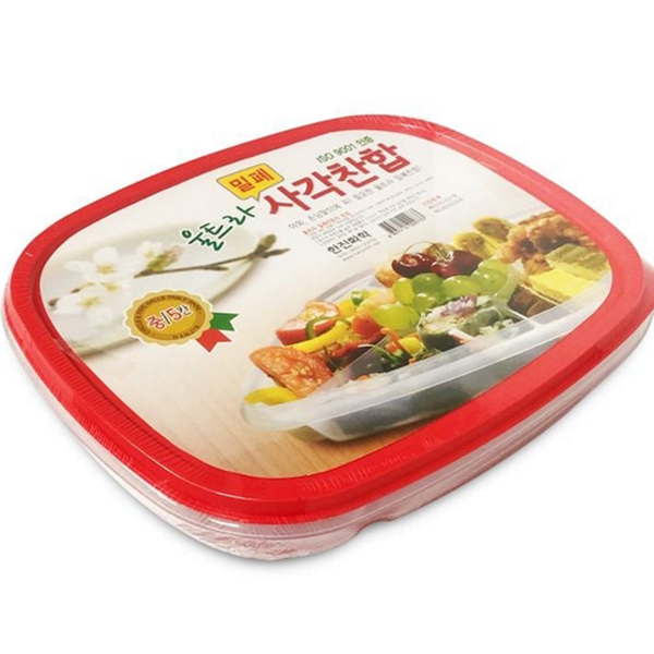 폴리프로필렌 밀폐 사각 찬합 칸막이 밀폐 도시락통 반찬통 캠핑 - 상품 이미지