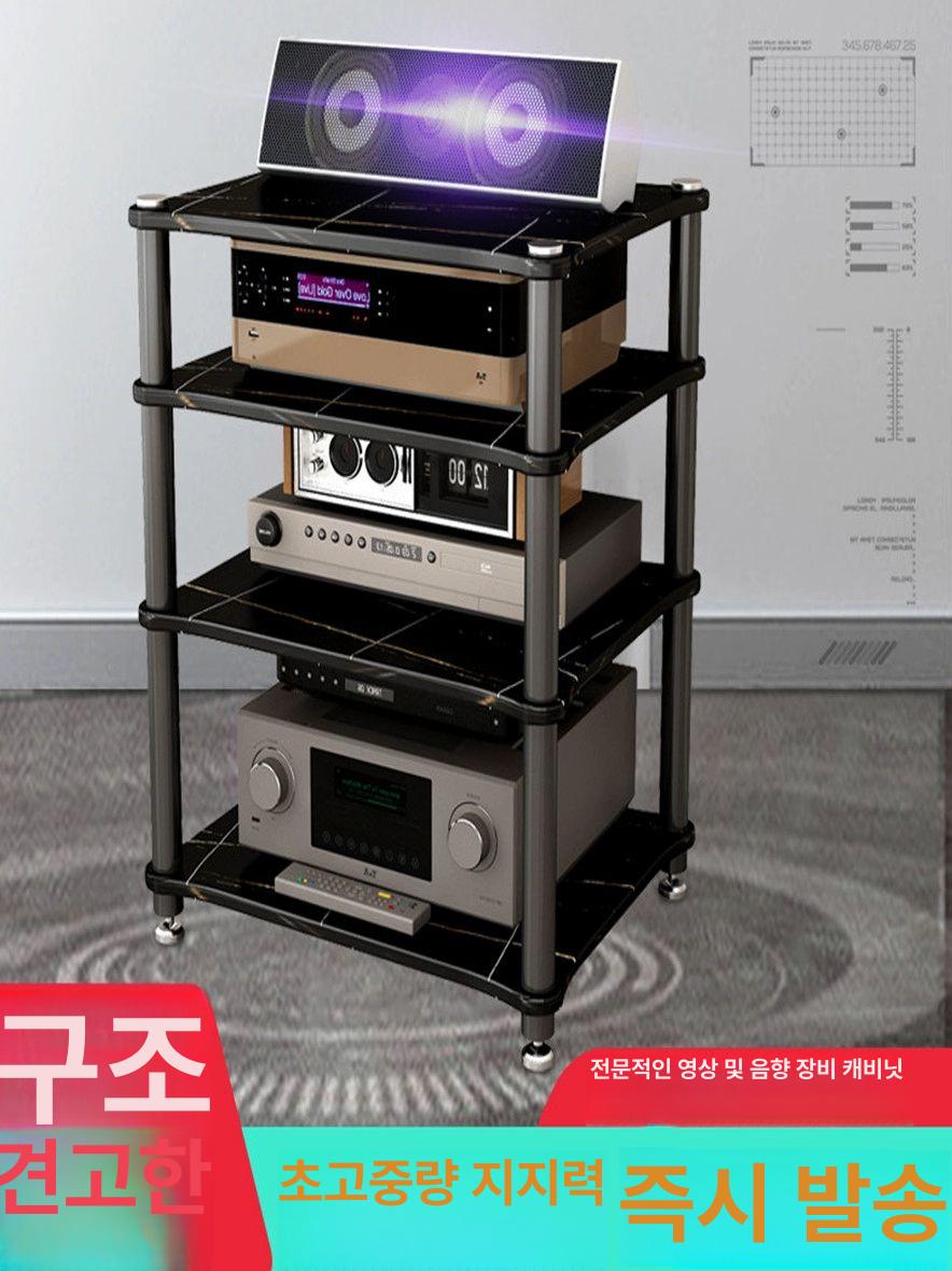 오디오장 오디오장식장 미니티비다이 스피커 안방 앰프 검은 받침대 미니 전축 원목 더블 - 상세 이미지 3