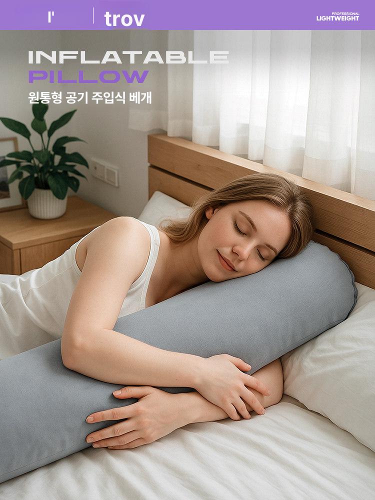 여행용 에어베개 휴대용 기내 차량용 에어펌프 캠핑 기내목베개 목배게 기내용목베개 메모리폼 - 상세 이미지 2