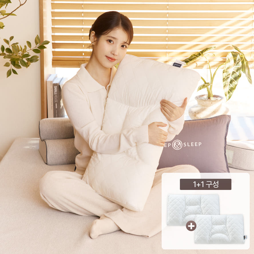 슬립앤슬립 슬립앤슬립 아이유 깊은잠 프리미엄 기능성 경추 베개 세트+베개커버2P