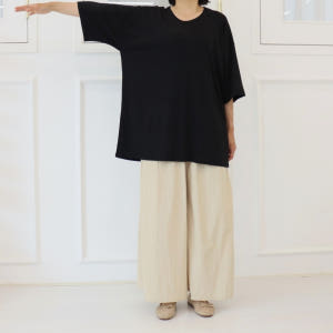 빅사이즈 자체제작 박시 루즈핏 티셔츠 여름 가볍고 시원한 라운드넥 블랙 ... 착용 후기 | 사이즈/핏 총정리 - 상품 이미지 3