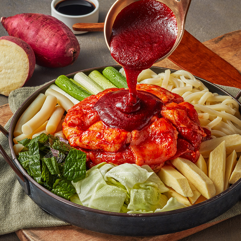 미트프로젝트 춘천식 철판 닭갈비 1kg (닭갈비 770g+우동사리 230g) - 상세 이미지 4