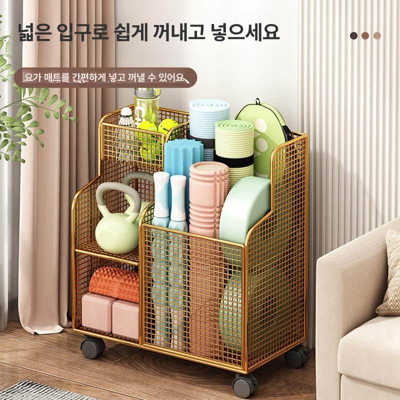 요가매트 정리대 폼롤러 보관선반 스탠드 기구 쿠션 수납랙 운동기구 요가용품 - 상세 이미지 5