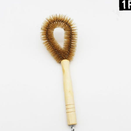 나무손잡이 금속수세미 주방세척 기름때제거 냄비프라이팬 설거지용 청소솔