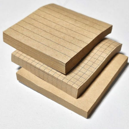 크라프트 접착식 정사각 블록 메모지 80매 필기용 책상 사무실용 학습 노트