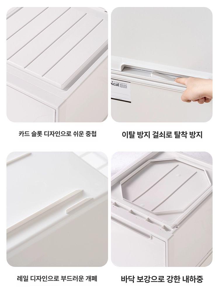 옷장 플라스틱 서랍형 수납박스 투명 의류 36L(깊이 40 너비 30 높이 30) 두꺼운 수출 모델 투명 서랍 - 상세 이미지 5