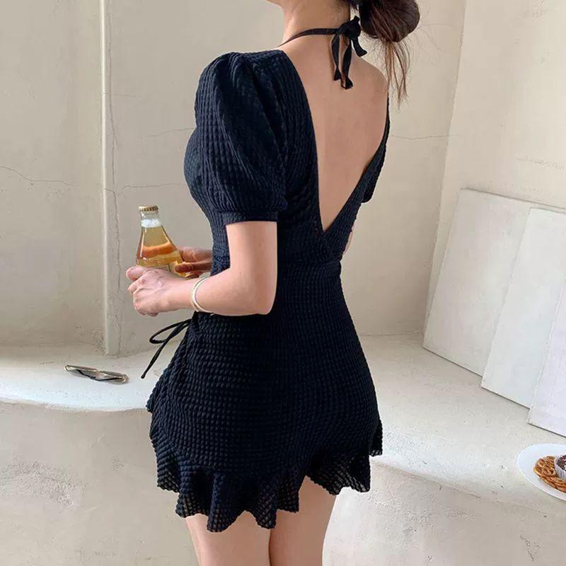빅사이즈 수영복 체형커버 휴양지 원피스수영복 모노키니 티셔츠 워터파크 래쉬가드 커버 - 상세 이미지 4