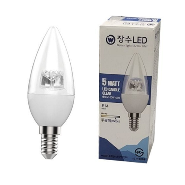 장수 led 촛대구 캔들 투명 촛대구 촛대형 꼬마 전구 - 상품 이미지
