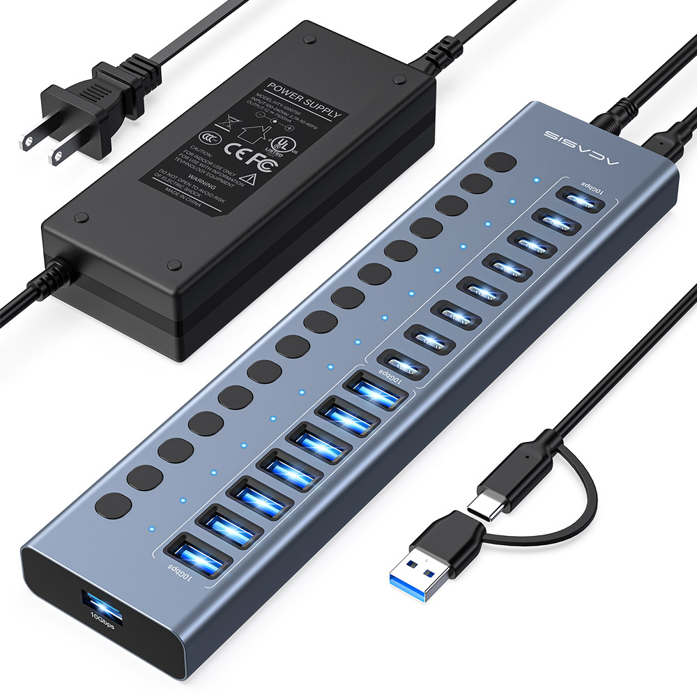 아카시스 HB16PRO 16in1 포트 10Gbps USB C&A 멀티 허브 핸드폰 충전 어댑터 상세 이미지 2