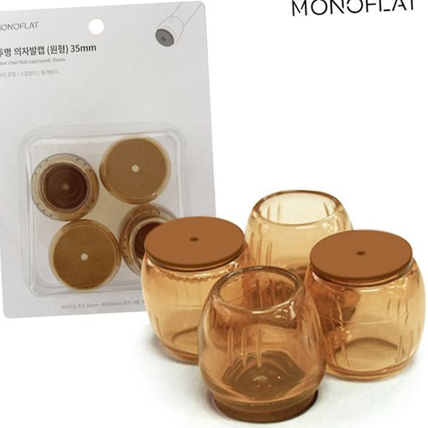 소음방지 의자발 커버 긁힘방지 다리 캡 바닥 가구 보호대 투명 - 상품 이미지