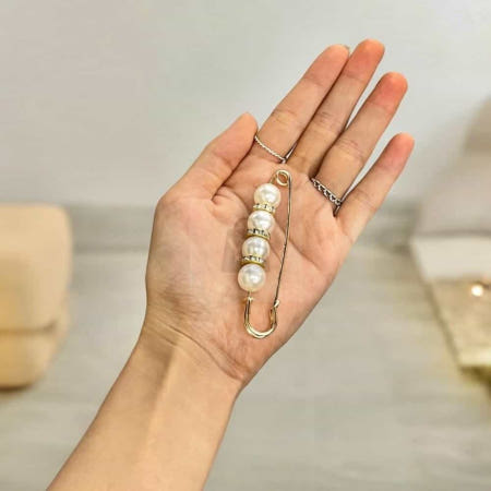 YWshop 진주 옷핀 7.7cm 옷핀브로치 바지수선 바지허리수선