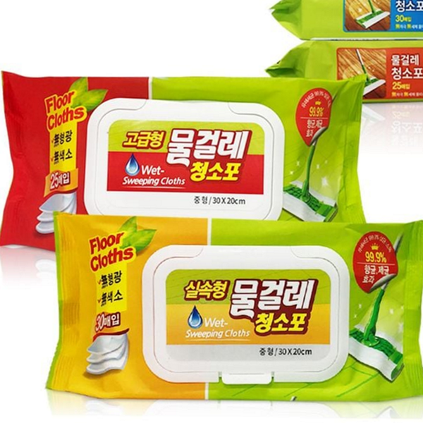 다목적 물걸레 청소포 캡형 일회용 청소포 대형 주방 바닥 간편 - 상품 이미지