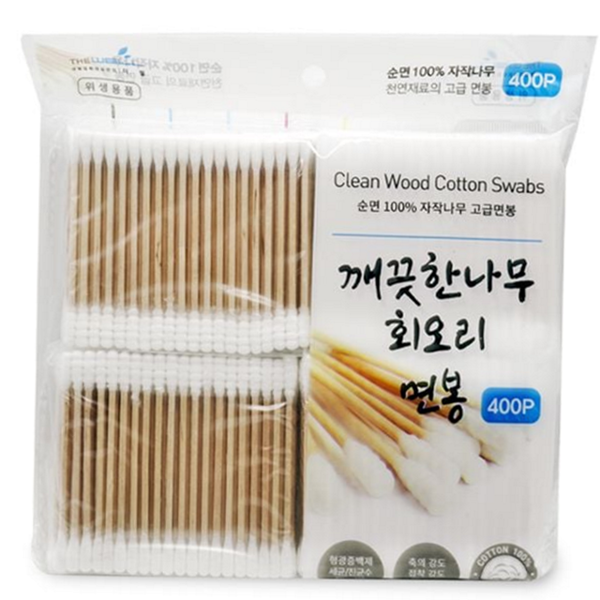 대용량 순면 면봉 개별포장 나무 면봉 회오리 데일리 위생 휴대용 - 상품 이미지