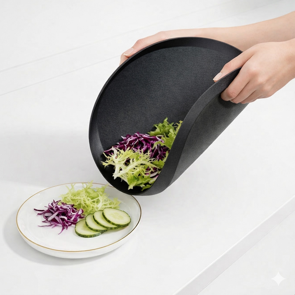 TPU 원형 도마 주방 싱크대 캠핑 플레이팅 블랙 도마 - 상세 이미지 3