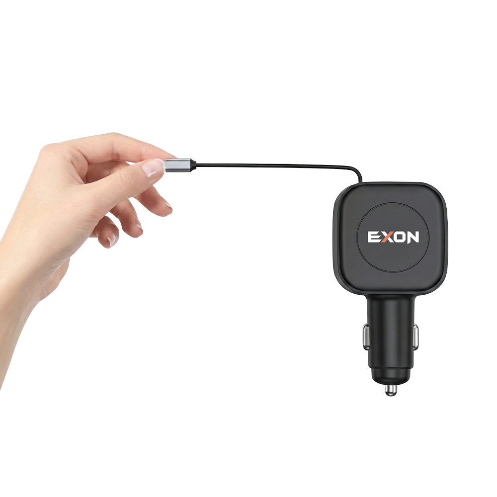 엑슨 차량용 릴타입 125W 시거잭 초고속 충전기 노트북 충전 PD65W 포트 EX-01 이미지 7