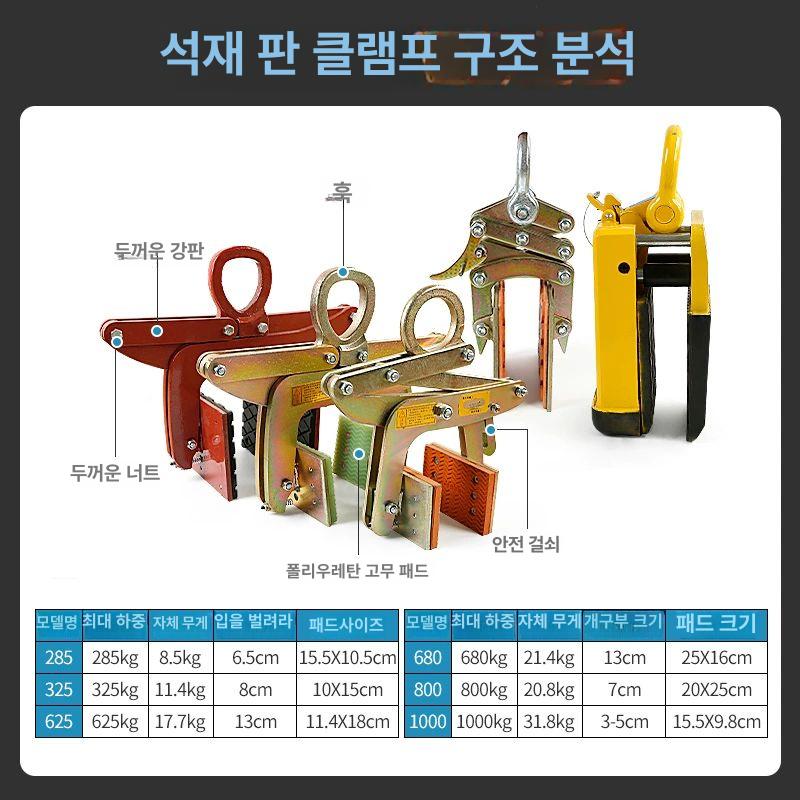 경계석 클램프 대리석 집게 운반 리프팅 홀더 슬레이트 하중 망간강 석재 그리퍼 - 상세 이미지 3