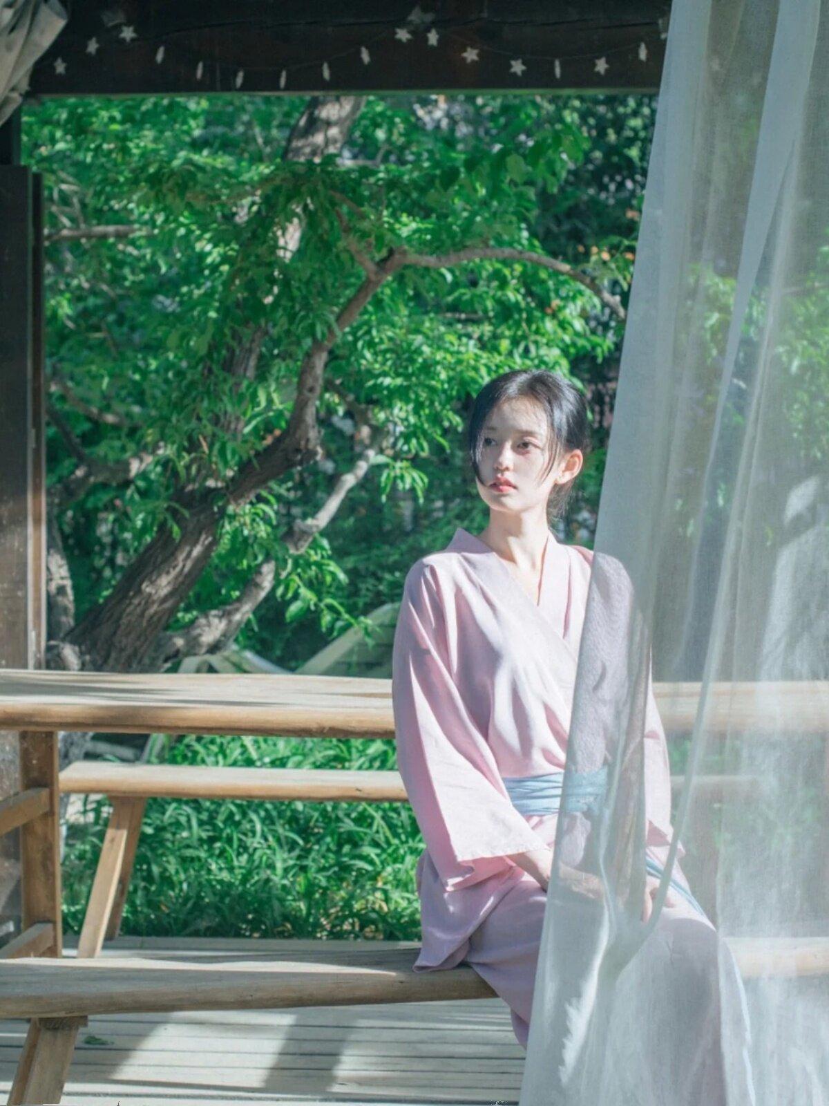 유카타 기모노 전통 코스프레 일본 전통의상 아가씨 테마복 벚꽃 겉옷 영화 - 상세 이미지 5