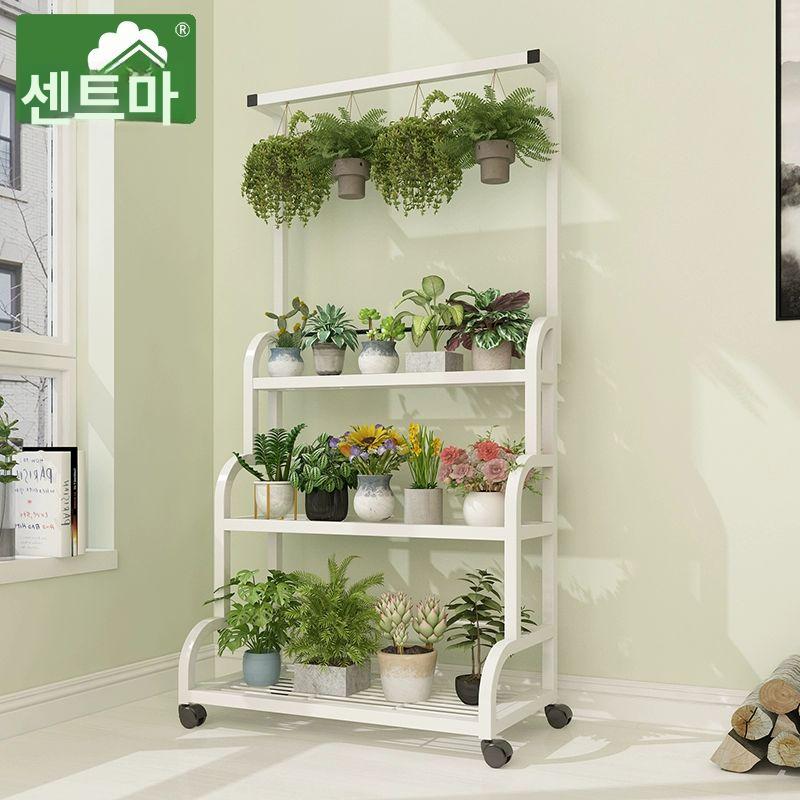 행잉 화분거치대 이동식 발코니 인테리어 정리대 랙 다육이 식물 부양 꽃집 꽃 플랜트 철제 - 상세 이미지 2