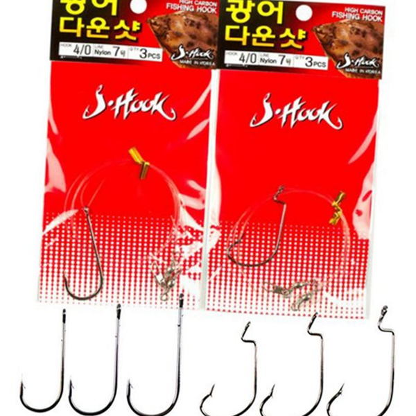 고품질 광어 다운샷 채비 튼튼한 선상 낚시 채비 낚시훅 바다 - 상품 이미지