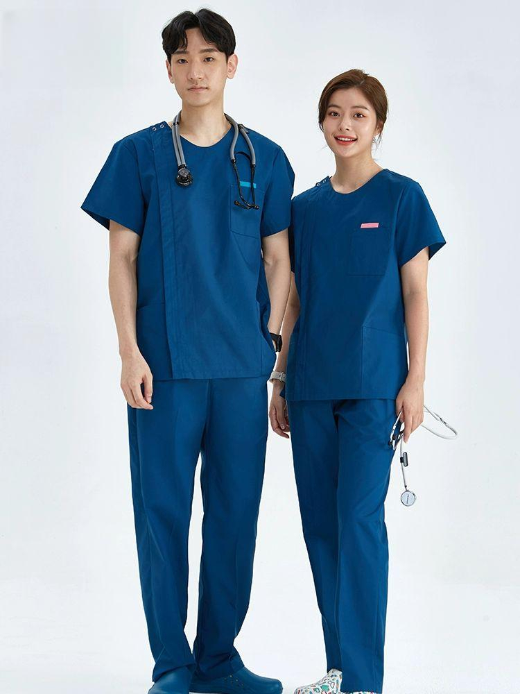근무복 유니폼 긴팔 간호복 병원복 작업용 반팔 의료진 복장 간병인 업무용 상하의 - 상품 이미지