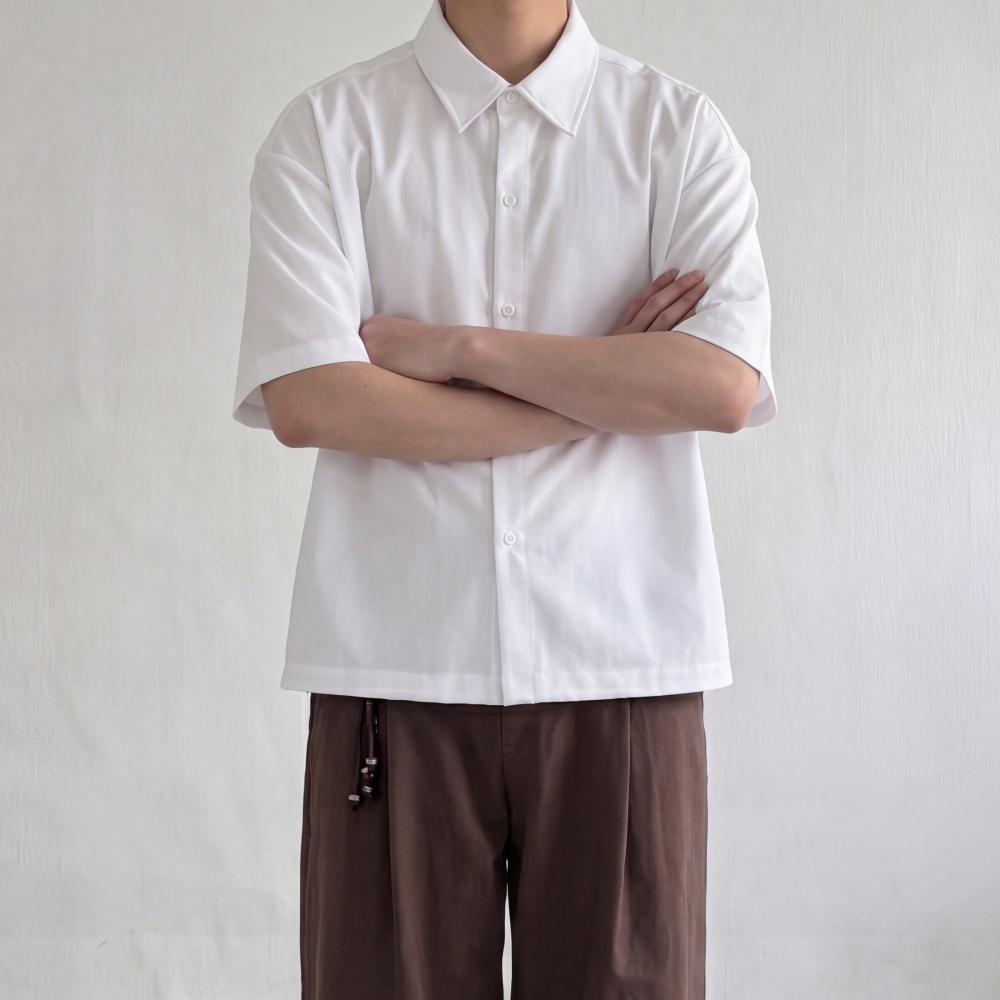 린넨st 여름 오버핏 구김없는셔츠 찰랑 캐주얼 크롭셔츠 이미지 8