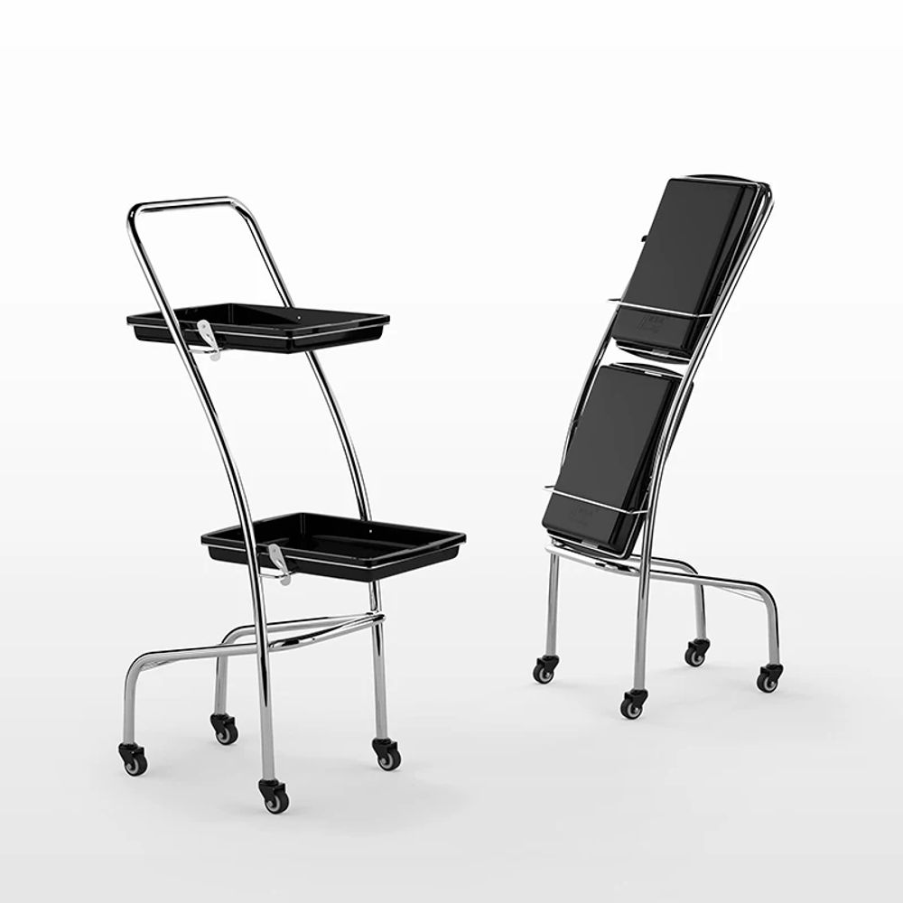 접이식 미용실 카트 미용시술 웨건 뷰티장비 미용용품 수납정리 작업대 - 상품 이미지