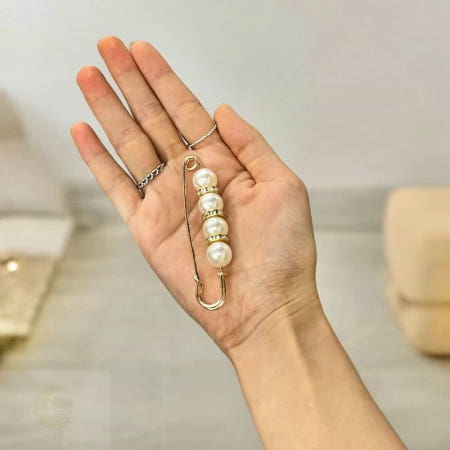 MoonH 바지수선 바지허리수선 옷핀브로치 진주 옷핀 7.7cm