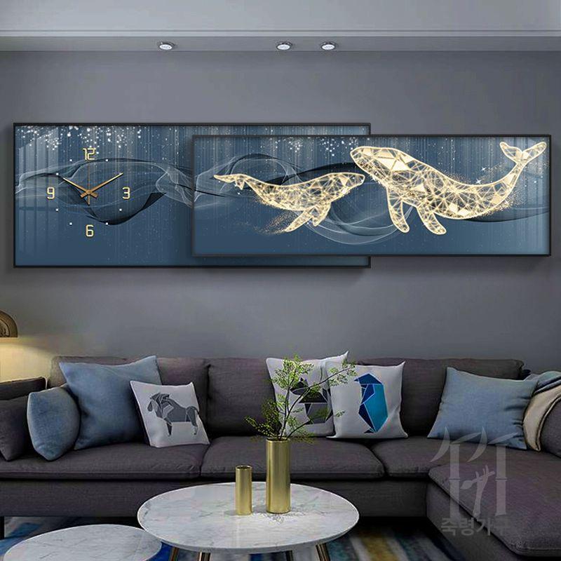 벽장식 액자 고래그림 LED 조명액자 인테리어 벽걸이 입체 아트워크 라이팅 - 상세 이미지 4