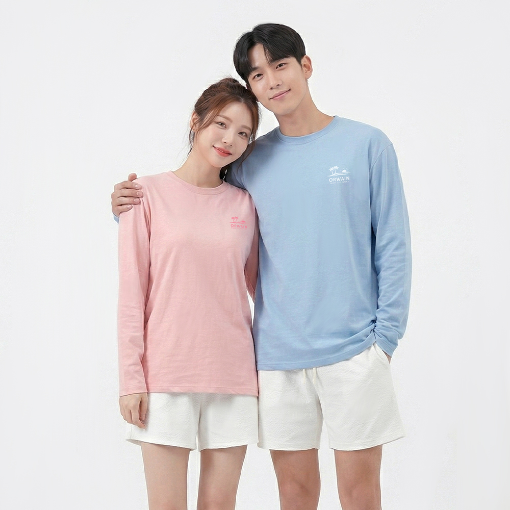 오르웨인 남자 여성 래쉬가드 세트 커플 수영복 루즈핏 빅사이즈 긴팔 썸머팝 이미지 8