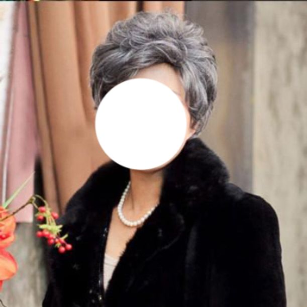 노년 할머니가발 연극 백발 실버헤어 분장용 무대소품 시니어 코스프레 위그 - 상품 이미지