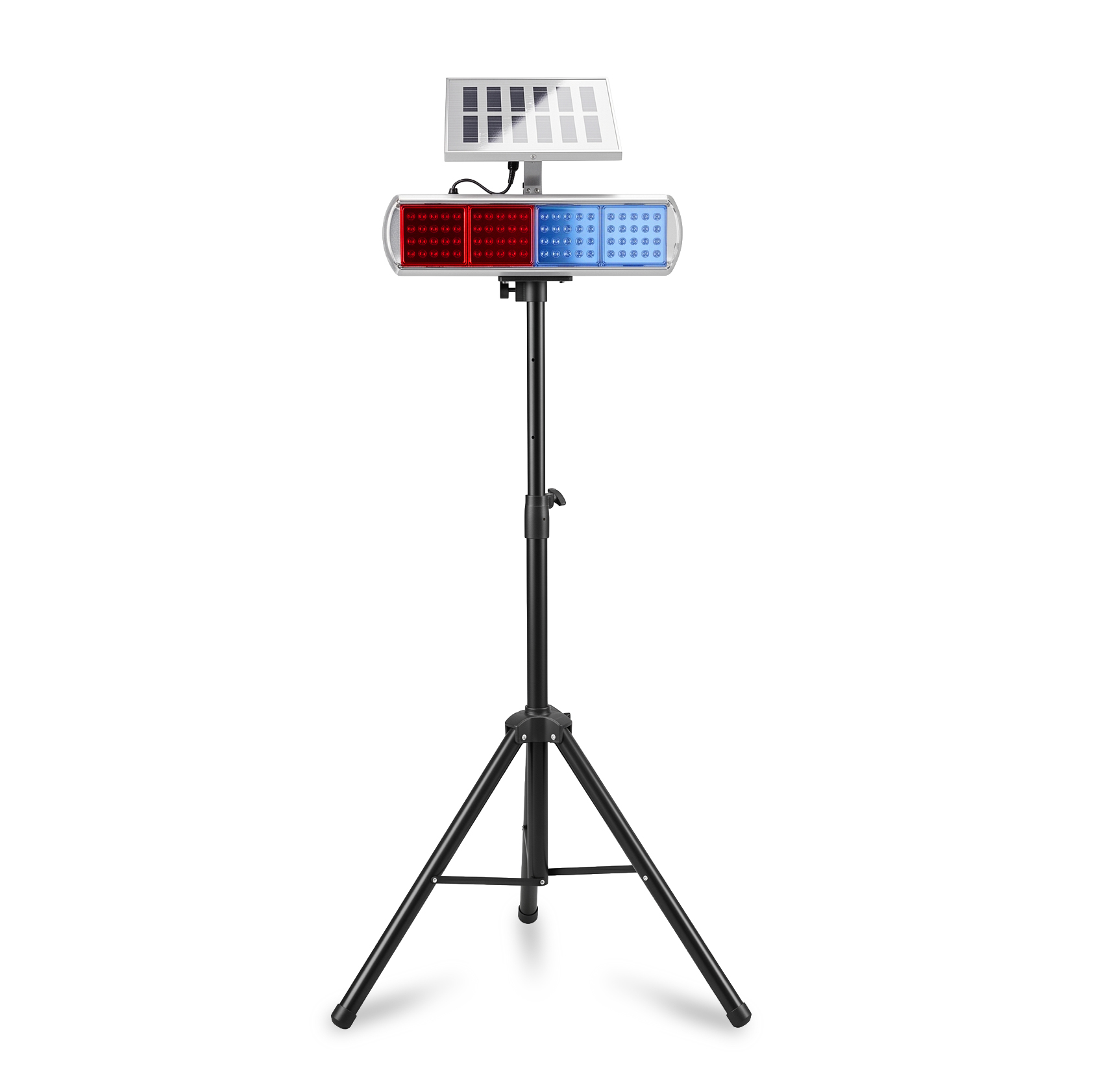 LED 쏠라 장방형 경광등 삼각대 거치대 받침대 태양광 경고등 도로 현장 4구 양면 이동형 - 상세 이미지 3