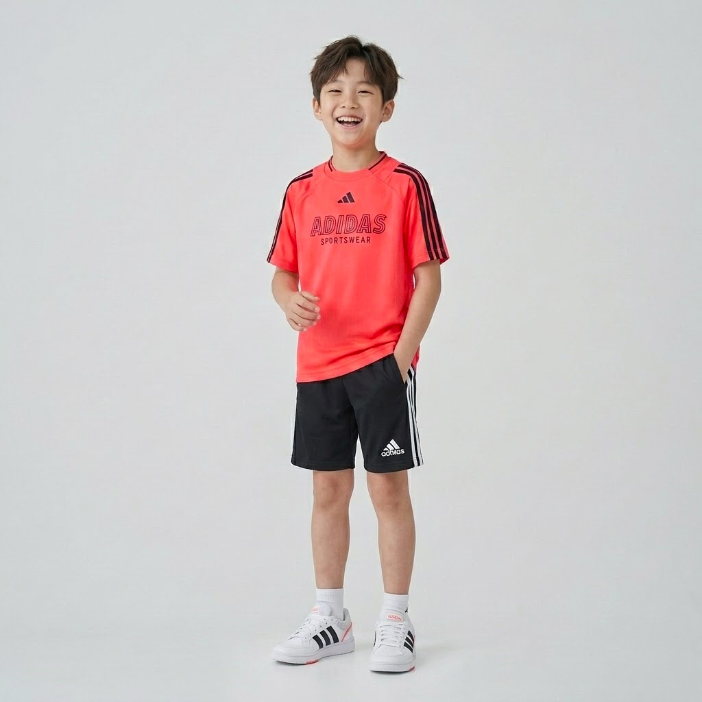 아디다스 키즈 주니어 트레이닝 기능성 하우스 오브 티로 반팔티 레드, 150 - 상세 이미지 4