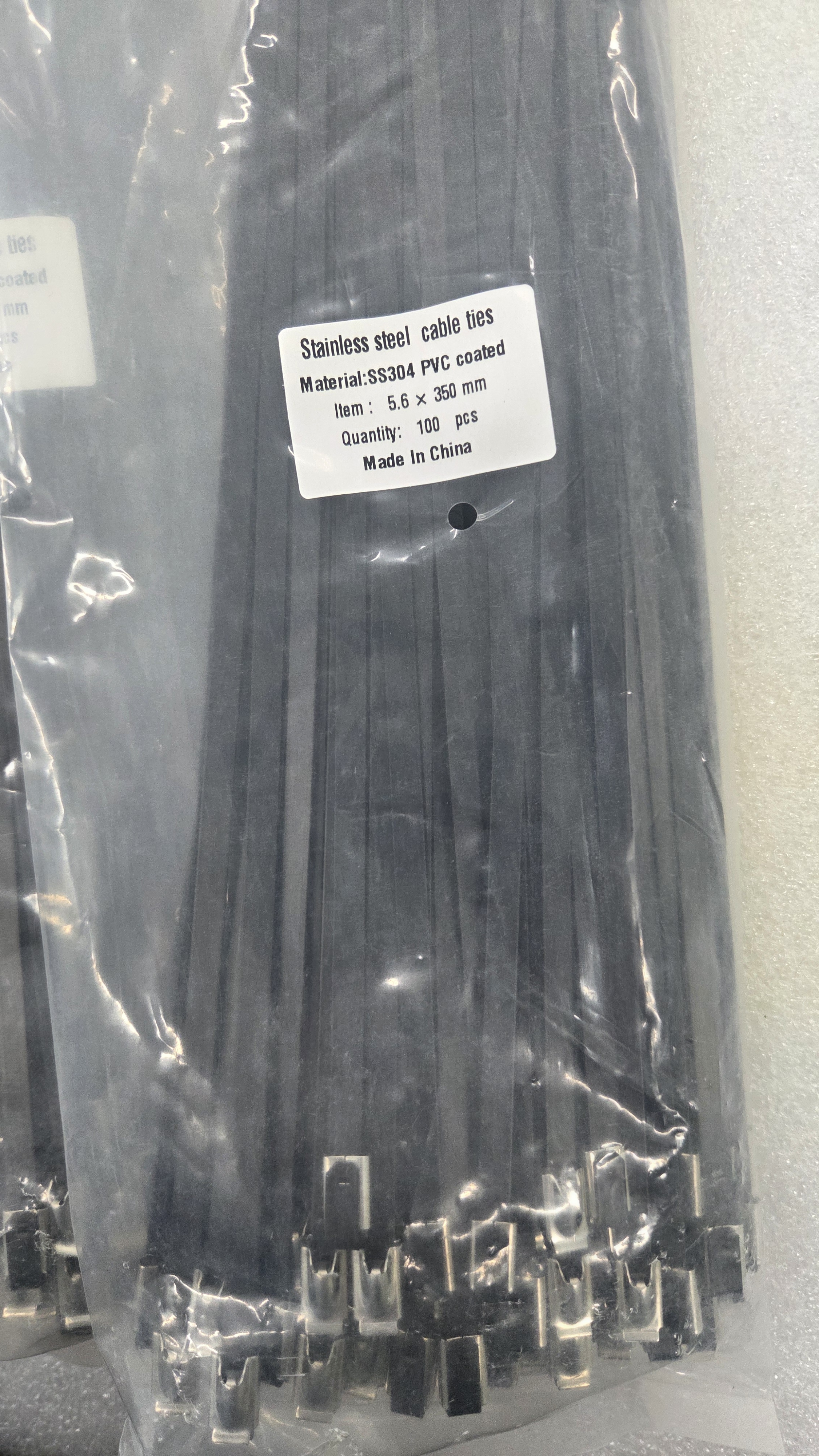 코팅스텐리스케이블타이 SUS304/SUS316 PVC 서스타이 5.6X350mm 100개입 - 상세 이미지 2