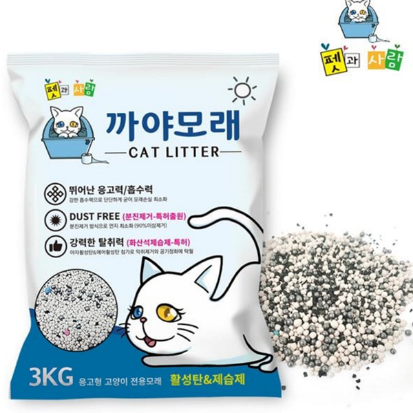 먼지없는 고양이 벤토나이트 탈취 응고형 모래 빠른 흡수력 6kg - 상품 이미지
