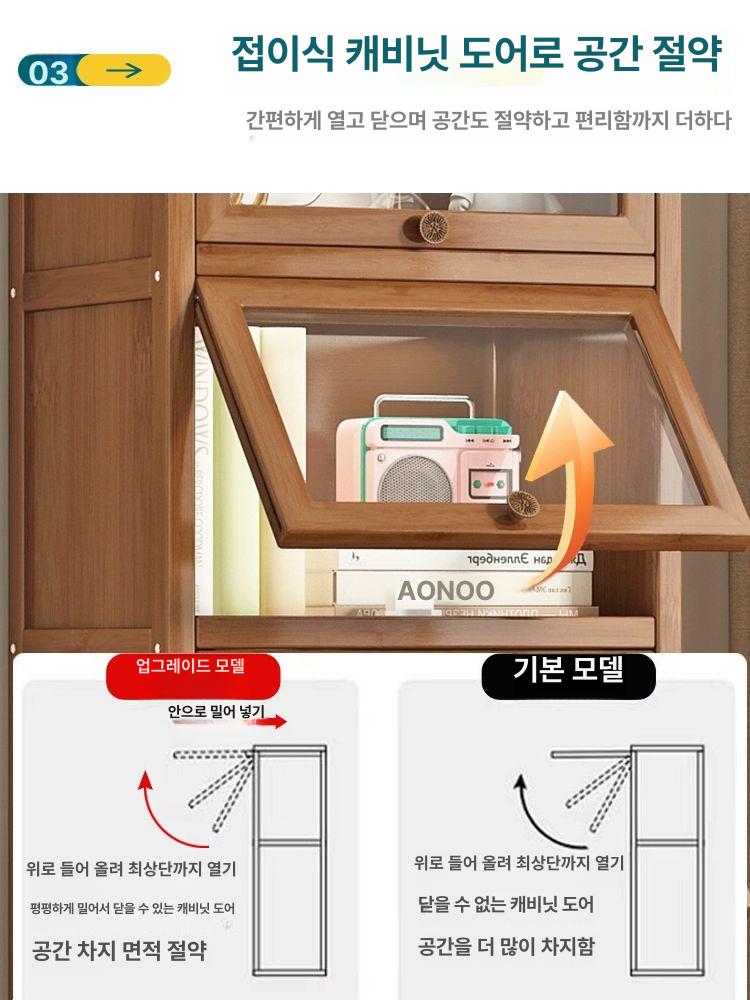원목 책장 레트로 선반장 앤틱 라이브러리 빈티지 가구 디스플레이 수납장 - 상세 이미지 2