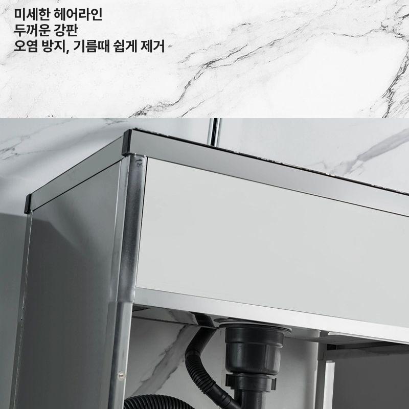 간이 싱크대 씽크볼 철제 스테인리스 주방용품 사각 개수대 소형 보조 발코니용 - 상세 이미지 4