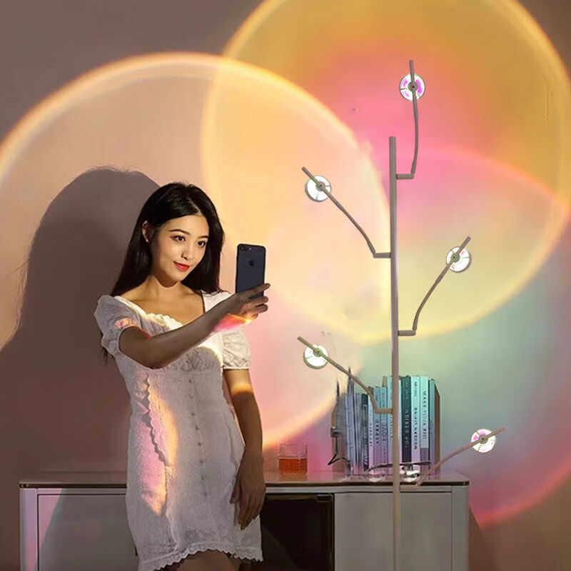 오로라 무드등 레일등 카페 포인트 선셋 조명 감성 은하수 간접조명 일몰 트리 벽면 물결 - 상세 이미지 4