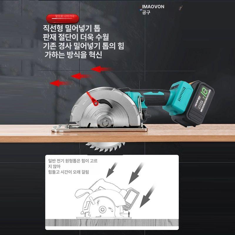 샌드위치패널 절단기 무선 커팅기 소형톱 목재 합판 각도조절 휴대용 컷팅 사이클론 - 상세 이미지 3