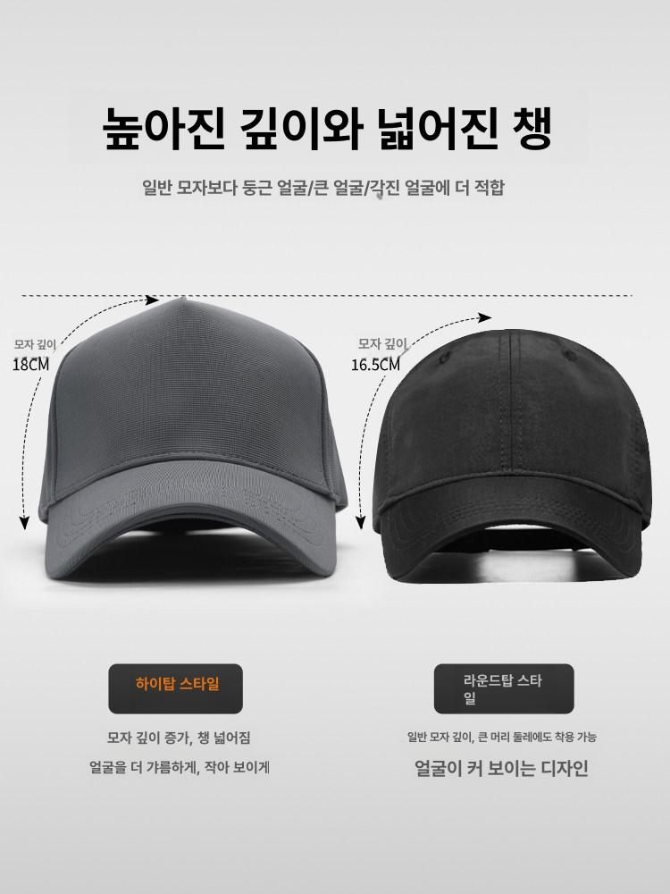 빅사이즈 볼캡 무지 뒤로쓰는모자 베어 힙합 리어 소프트탑 덕빌 포시즌 큰남자 텍스처드 - 상세 이미지 3