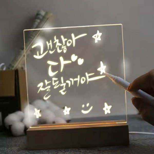 감성 led 메모 보드 데스크 투명 메모 보드 인테리어 스탠드 - 상품 이미지
