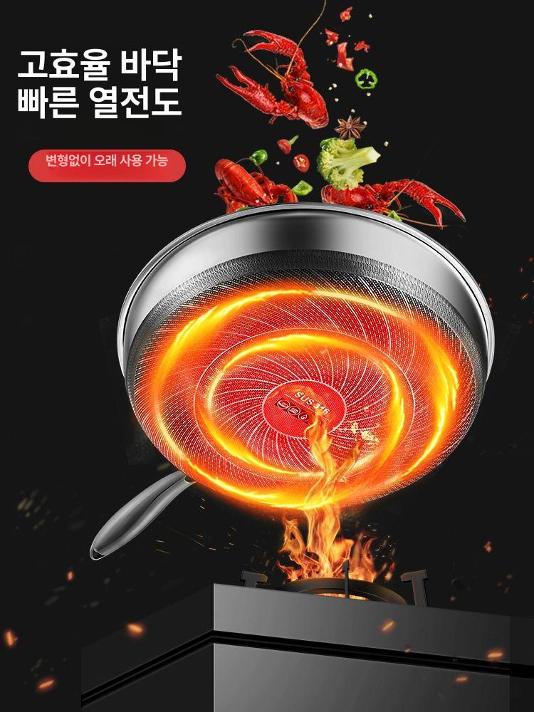 스테인레스 후라이팬 인덕션 고내열 내열 논스틱 스테인리스 스틸 안전 팬 인덕션파스타팬 - 상세 이미지 3
